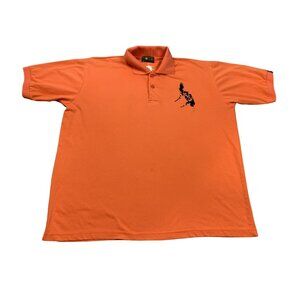 Proudly Pinoy Mens XL Orange Polo Shirt Featuring Philippine Map & Sun